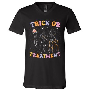 Trick Or Treatment Pt Physical Therapy Therapist Halloween V-Neck T-Shirt