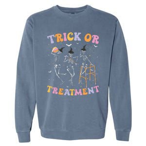 Trick Or Treatment Pt Physical Therapy Therapist Halloween Garment-Dyed Sweatshirt