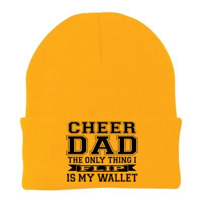 The Only Thing I Flip Is My Wallet Cheer Dad Gift Knit Cap Winter Beanie