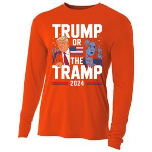 Trump Or The Tramp 2024 Vote For Trump Cooling Performance Long Sleeve Crew