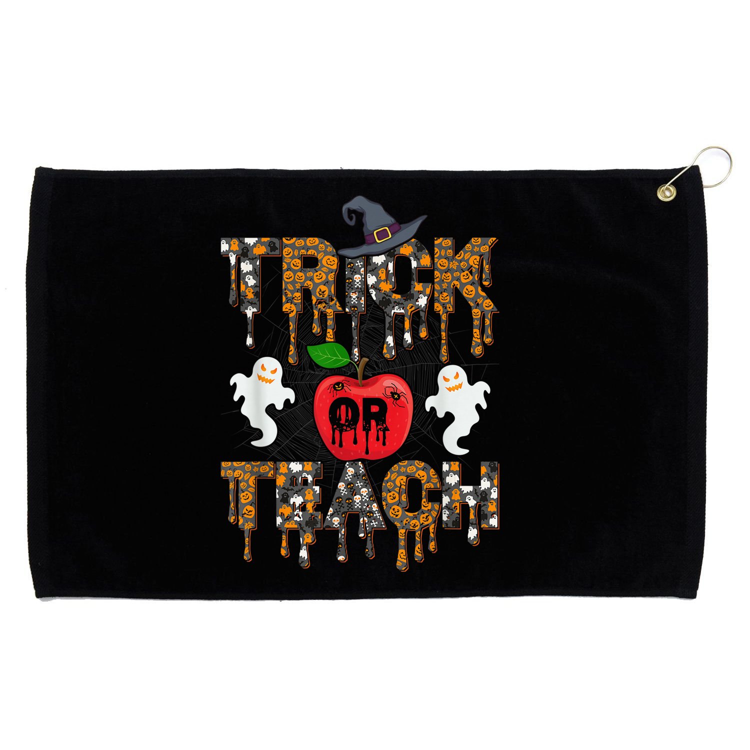 Trick Or Teach Funny Teacher Halloween Costume  Wo Grommeted Golf Towel