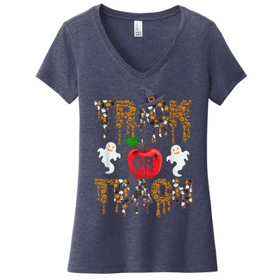 Trick Or Teach Funny Teacher Halloween Costume  Wo Women's V-Neck T-Shirt