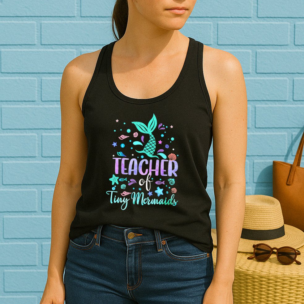 Teacher Of Tiny Mermaid Mermazing Back To School Girls Women Womens Tank Top