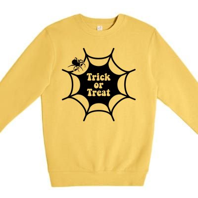 Trick Or Treat Spider Web Halloween Premium Crewneck Sweatshirt