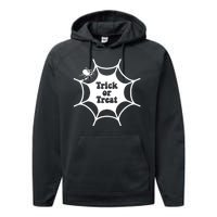 Trick Or Treat Spider Web Halloween Performance Fleece Hoodie