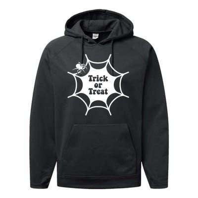 Trick Or Treat Spider Web Halloween Performance Fleece Hoodie