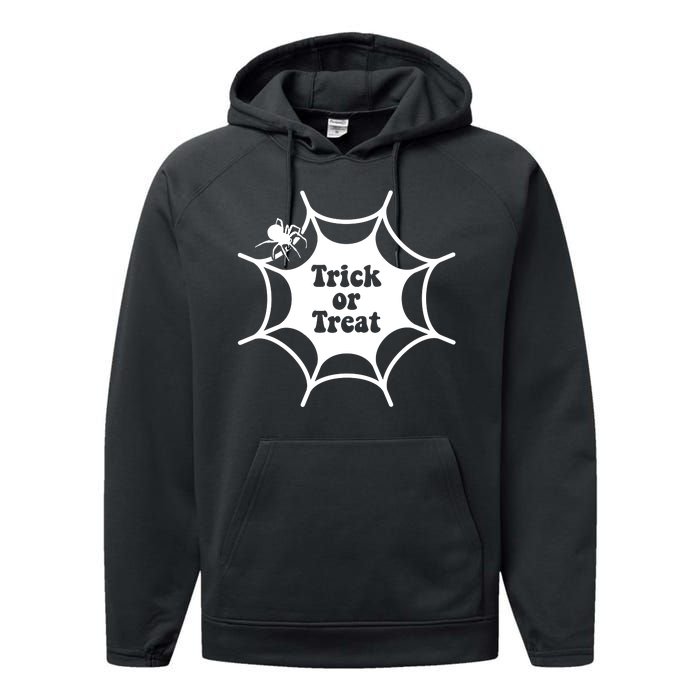 Trick Or Treat Spider Web Halloween Performance Fleece Hoodie