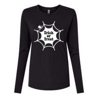 Trick Or Treat Spider Web Halloween Womens Cotton Relaxed Long Sleeve T-Shirt