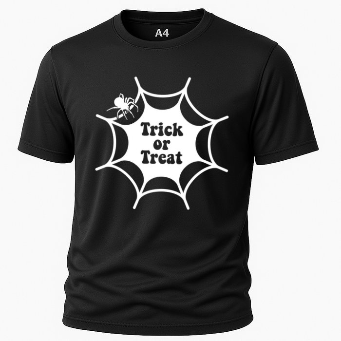 Trick Or Treat Spider Web Halloween Cooling Performance Crew T-Shirt