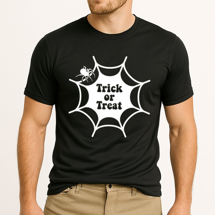 Trick Or Treat Spider Web Halloween Cooling Performance Crew T-Shirt
