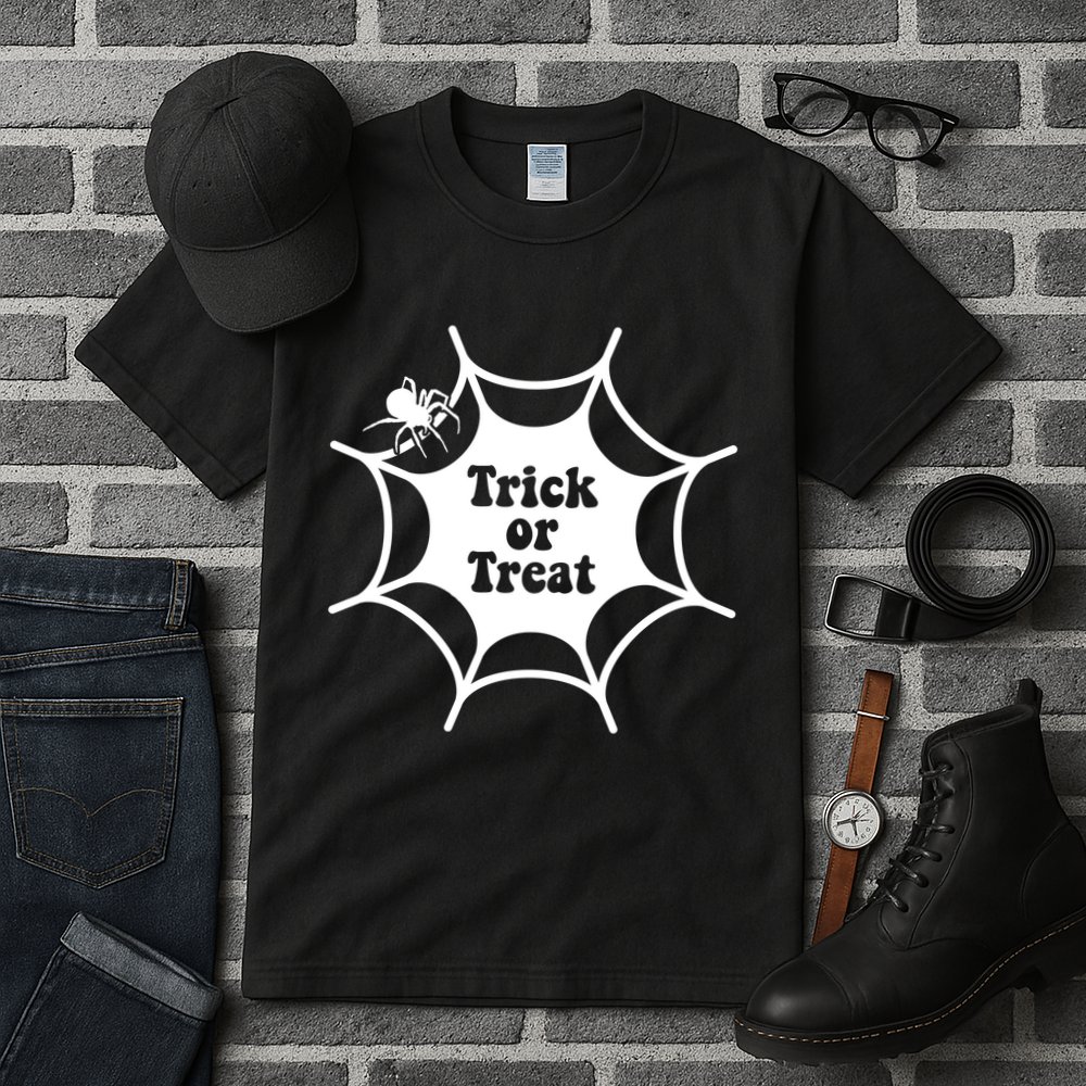 Trick Or Treat Spider Web Halloween Tall T-Shirt