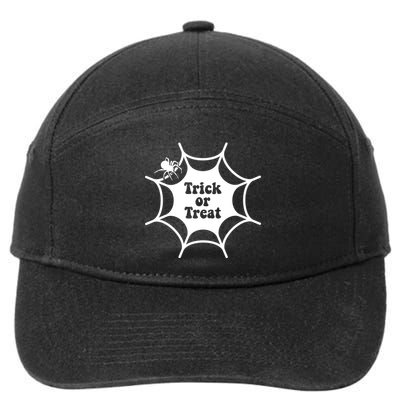 Trick Or Treat Spider Web Halloween 7-Panel Snapback Hat