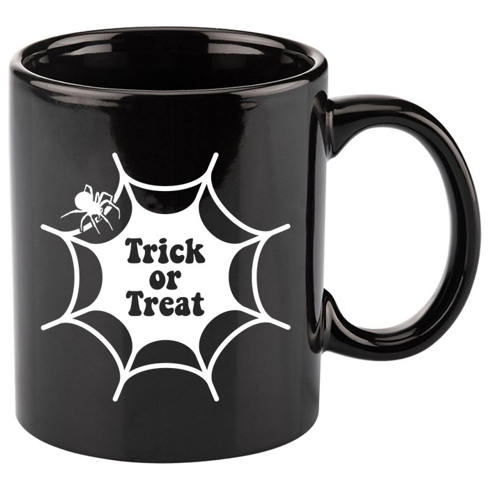 Trick Or Treat Spider Web Halloween 11oz C Handle Ceramic Mug