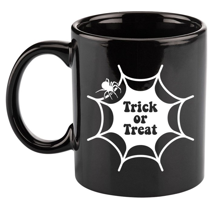 Trick Or Treat Spider Web Halloween 11oz C Handle Ceramic Mug