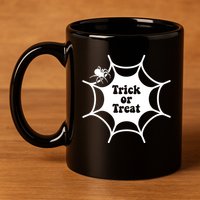 Trick Or Treat Spider Web Halloween 11oz C Handle Ceramic Mug