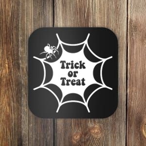 Trick Or Treat Spider Web Halloween Coaster