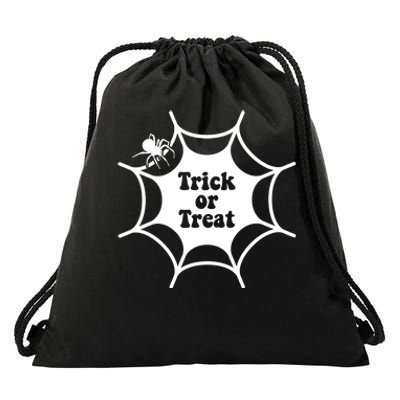 Trick Or Treat Spider Web Halloween Drawstring Bag