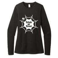 Trick Or Treat Spider Web Halloween Womens CVC Long Sleeve Shirt