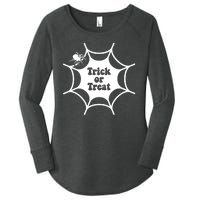 Trick Or Treat Spider Web Halloween Women's Perfect Tri Tunic Long Sleeve Shirt