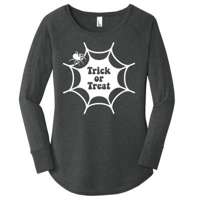 Trick Or Treat Spider Web Halloween Women's Perfect Tri Tunic Long Sleeve Shirt