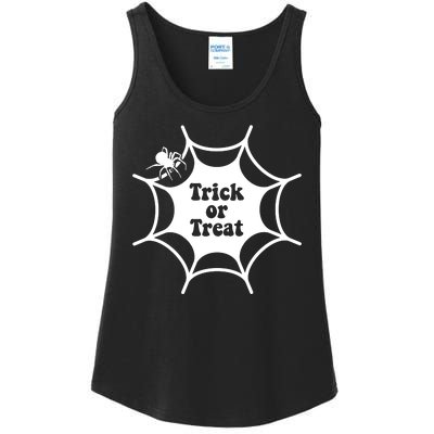 Trick Or Treat Spider Web Halloween Ladies Essential Tank