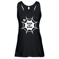 Trick Or Treat Spider Web Halloween Ladies Essential Flowy Tank