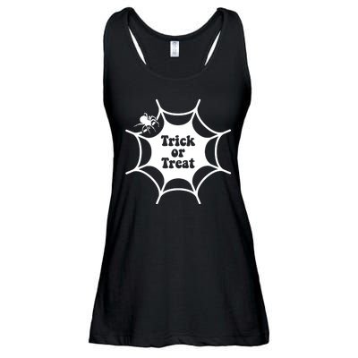 Trick Or Treat Spider Web Halloween Ladies Essential Flowy Tank