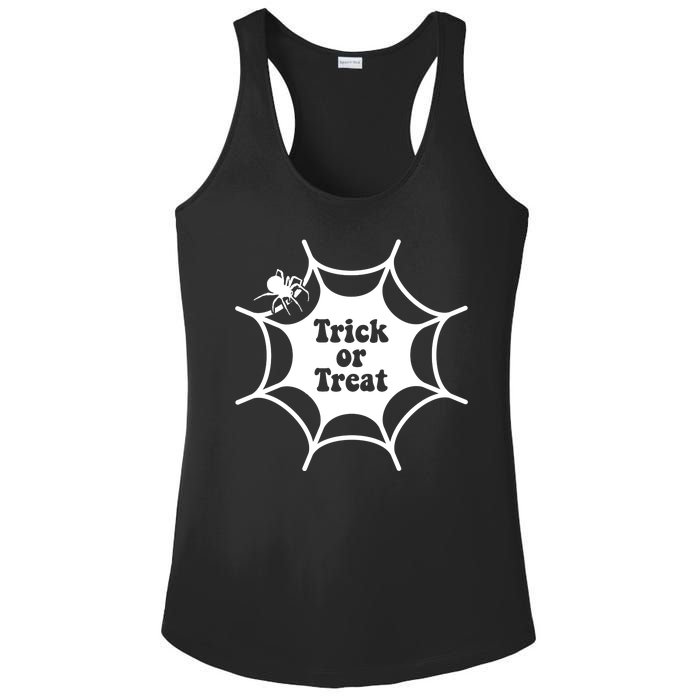 Trick Or Treat Spider Web Halloween Ladies PosiCharge Competitor Racerback Tank