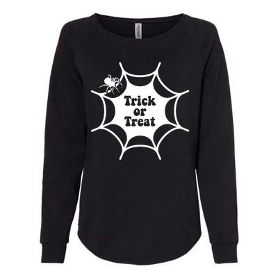 Trick Or Treat Spider Web Halloween Womens California Wash Sweatshirt