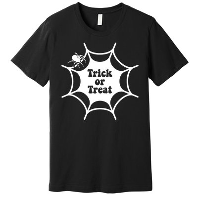 Trick Or Treat Spider Web Halloween Premium T-Shirt