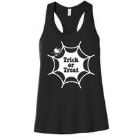 Trick Or Treat Spider Web Halloween Women's Racerback Tank