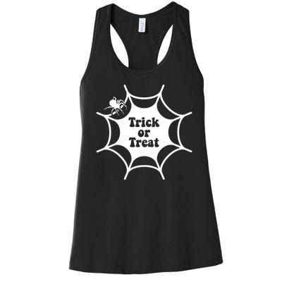 Trick Or Treat Spider Web Halloween Women's Racerback Tank