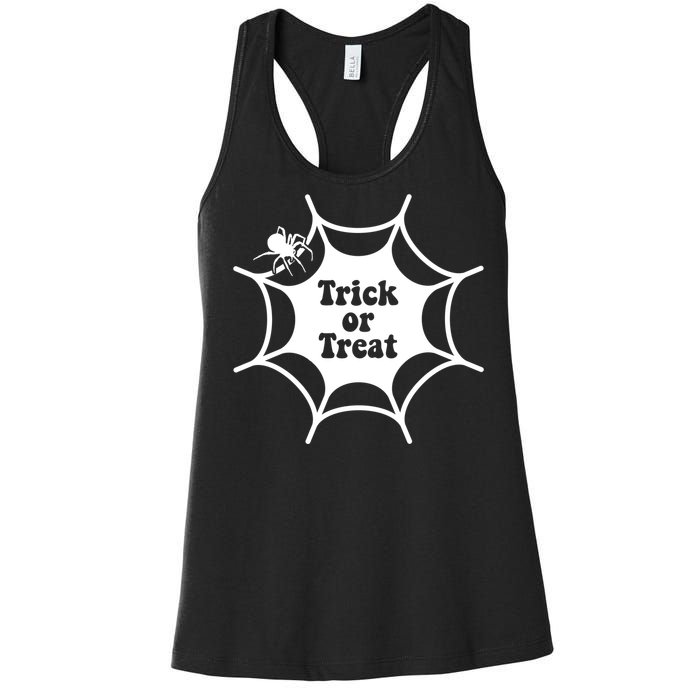 Trick Or Treat Spider Web Halloween Women's Racerback Tank