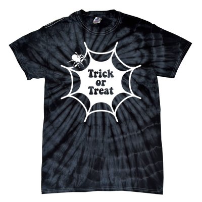 Trick Or Treat Spider Web Halloween Tie-Dye T-Shirt