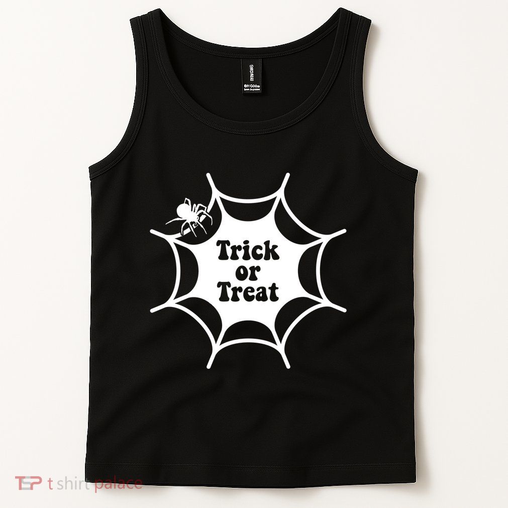 Trick Or Treat Spider Web Halloween Tank Top