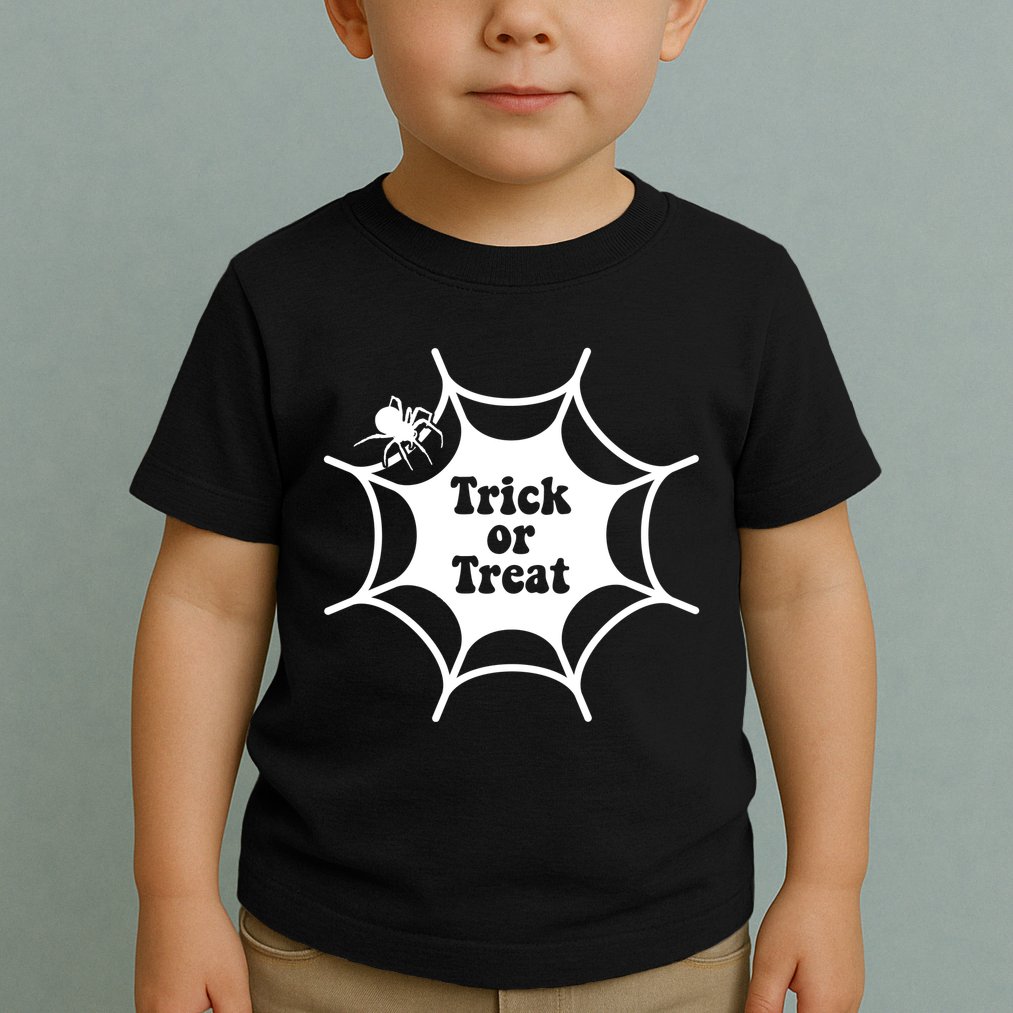 Trick Or Treat Spider Web Halloween Toddler T-Shirt