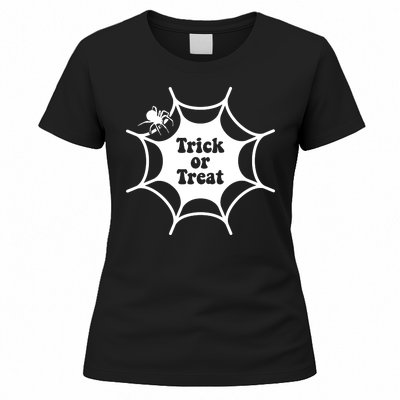 Trick Or Treat Spider Web Halloween Women's T-Shirt