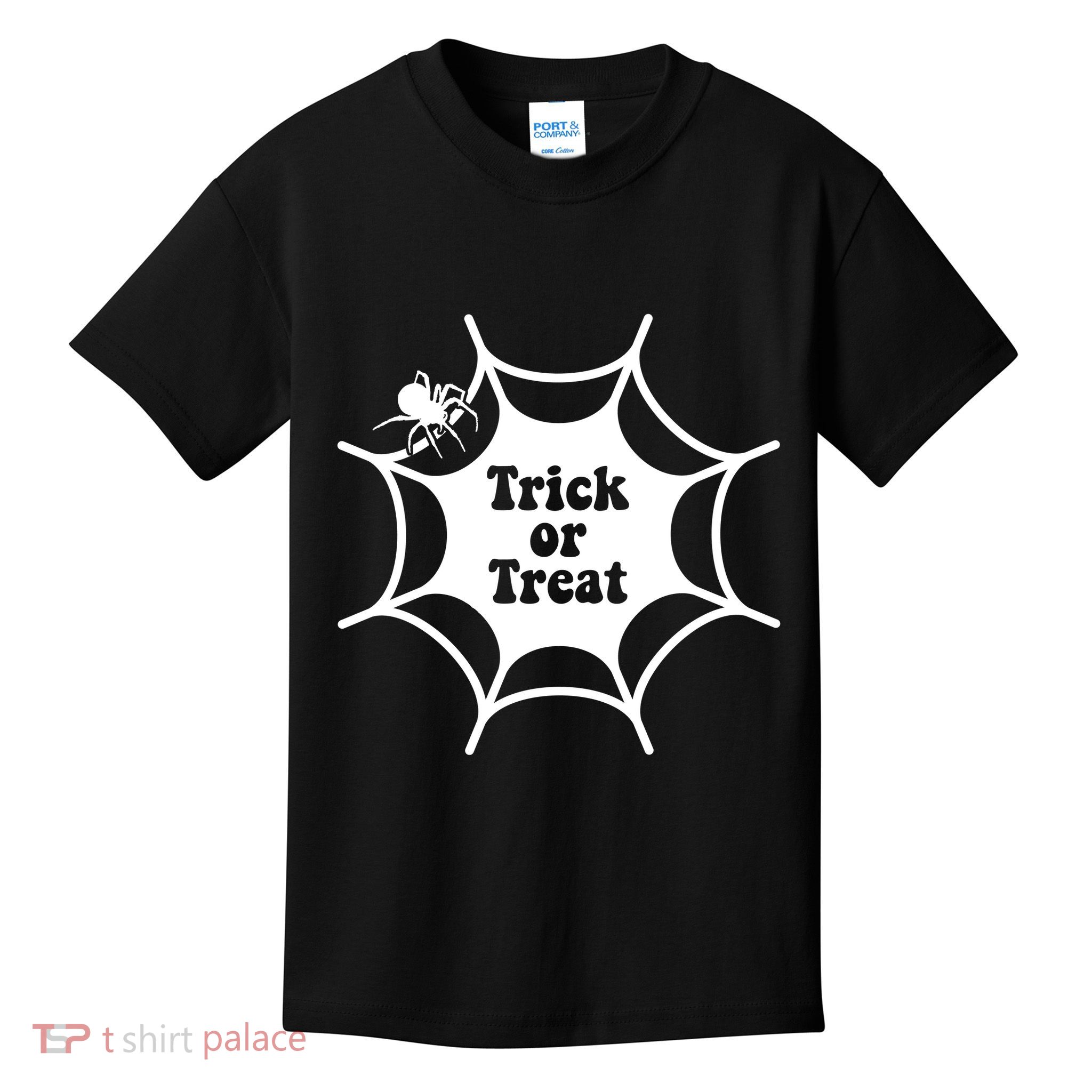 Trick Or Treat Spider Web Halloween Kids T-Shirt