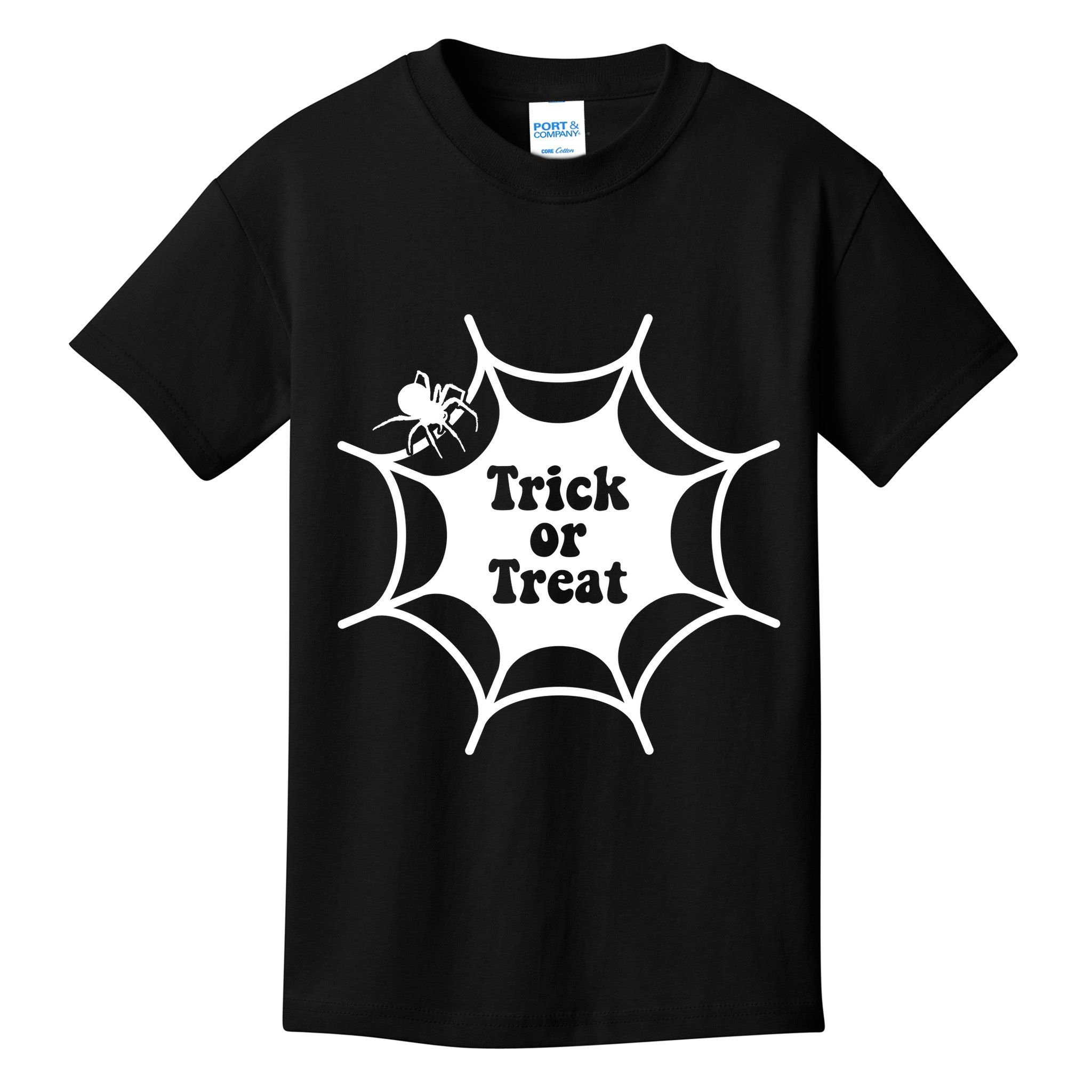 Trick Or Treat Spider Web Halloween Kids T-Shirt