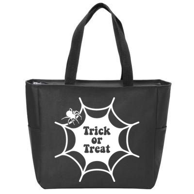 Trick Or Treat Spider Web Halloween Zip Tote Bag