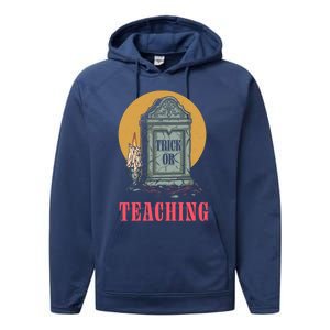 Trick Or Teaching Halloween English Teacher Scary Gift Performance Fleece Hoodie