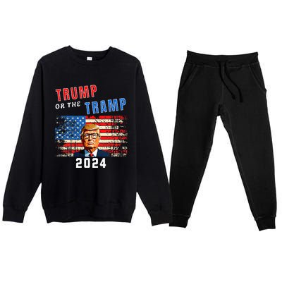 Trump Or The Tramp 2024 Vote For Trump Premium Crewneck Sweatsuit Set