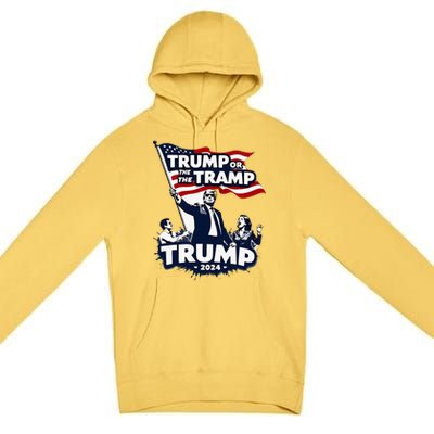 Trump Or The Tramp 2024 Vote For Trump Vance Election Premium Pullover Hoodie