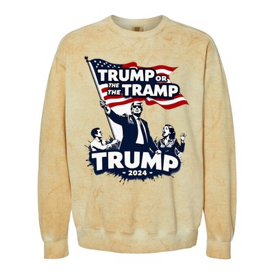 Trump Or The Tramp 2024 Vote For Trump Vance Election Colorblast Crewneck Sweatshirt