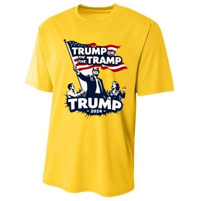 Trump Or The Tramp 2024 Vote For Trump Vance Election Performance Sprint T-Shirt