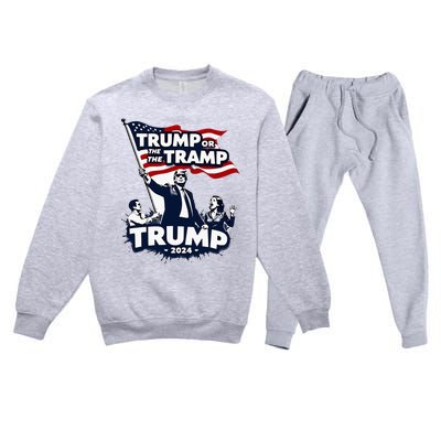 Trump Or The Tramp 2024 Vote For Trump Vance Election Premium Crewneck Sweatsuit Set