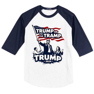 Trump Or The Tramp 2024 Vote For Trump Vance Election Baseball Sleeve Shirt