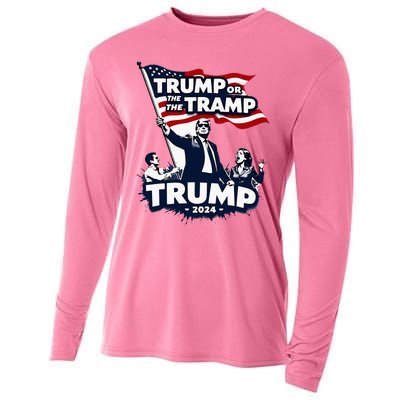 Trump Or The Tramp 2024 Vote For Trump Vance Election Cooling Performance Long Sleeve Crew