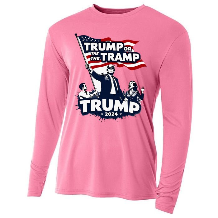 Trump Or The Tramp 2024 Vote For Trump Vance Election Cooling Performance Long Sleeve Crew