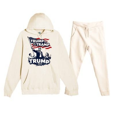 Trump Or The Tramp 2024 Vote For Trump Vance Election Premium Hooded Sweatsuit Set